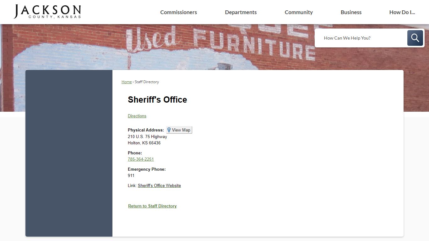 Staff Directory • Sheriff's Office - Jackson County, KS